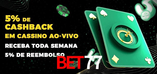 Promoções do cassino ao Vivo bet77